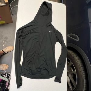 Nike Womens DRI-FIT Long Sleeve Running Hoodie with‎ Hood/Finger Hole